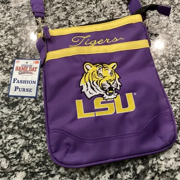 🟣 NWT - LSU Tigers - Women’s Crossbody Purse - Beautiful - Functional - Fans - Picture 2 of 16